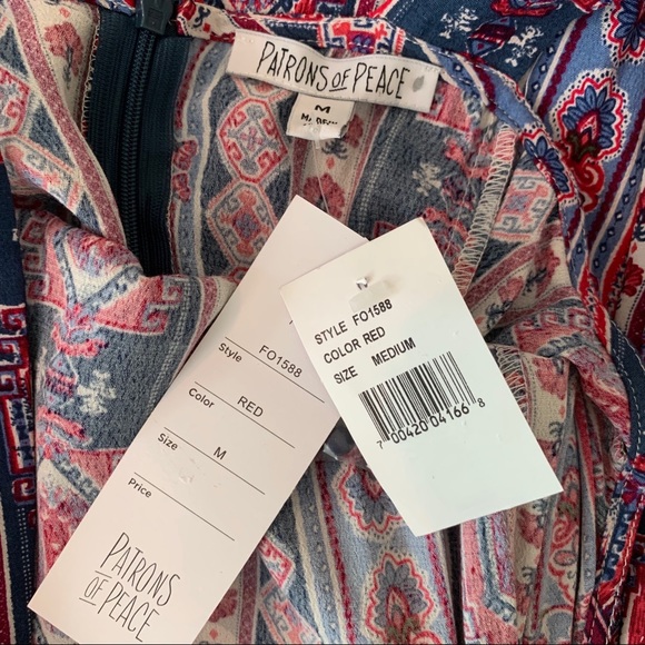 Patrons of Peace Patriotic Open Back Dress M NWT - Picture 7 of 7